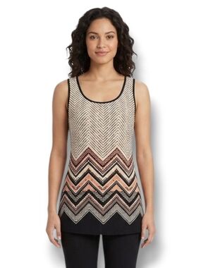 Julie’s Closet Women’s Multicolor Tribal Chevron Print Sleeveless Blouse Small